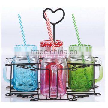 500ml 16oz Mason Jar With Handle and Straw photo-2
