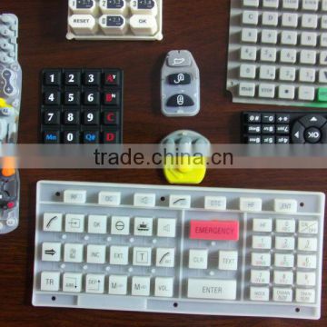 Custom Good quality silicone rubber keypad with silk-screen for Remote control