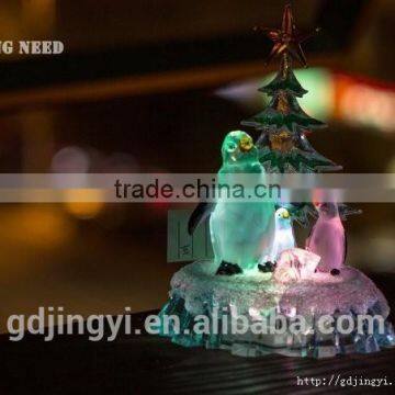 Acrylic Christmas Penguins &Tree Crystal Decoration With Led Light For Gift photo-2