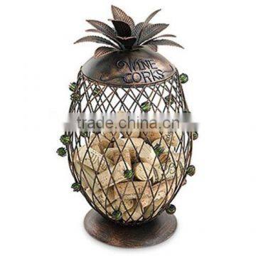 Promotion Metal Cork Storage bag Pineapple holder