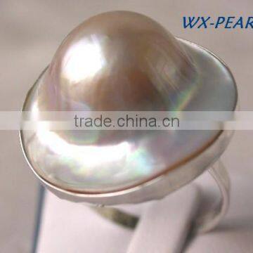 Fashion Elegant Jewelry Silver Pearl Ring photo-2