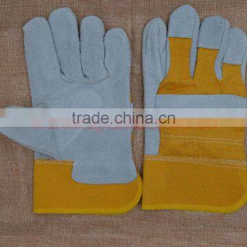 Color Safety Gloves,Cow Split Leather Work Glove,Leather Cotton Welding Gloves photo-5