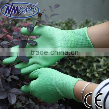NMSAFETY 13 Gauge pu Coated Palm Women Colorful Garden Gloves photo-2
