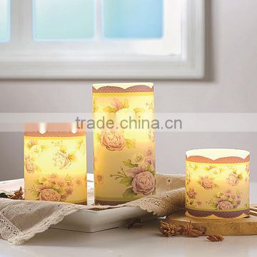 S/3 Flameless LED Spring Decorative Flower Candles