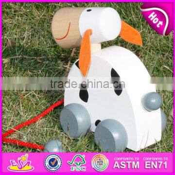 New Kid Cute Wooden Dog Pull Line Toy,Animal Design Wooden Pull Toy for Kids,Wooden Pull and Push Toy for Children W05B095 photo-3