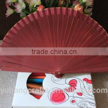 High Quality Spanish Wood Fabric Fan photo-3
