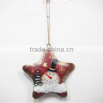 Christmas Tree snowman printing metal star ornaments