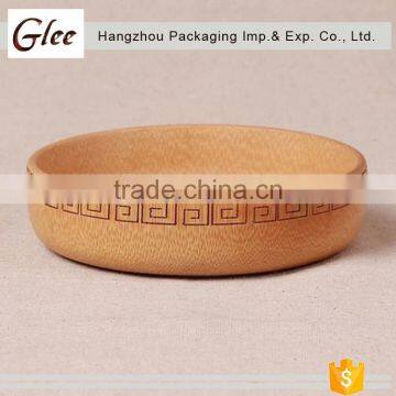 Polished Bamboo Food Tray Wood Round Tray Serving Tray