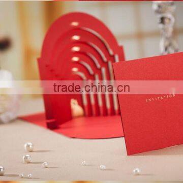 2016 Hot Sale 3D Paper Material Lovely Wedding Invitation Card Luxury