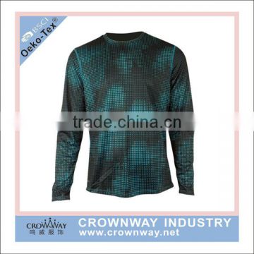 polyester long sleeve men sublimation t shirt with digital printing