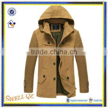 The newest fashion men tweed coat with hood