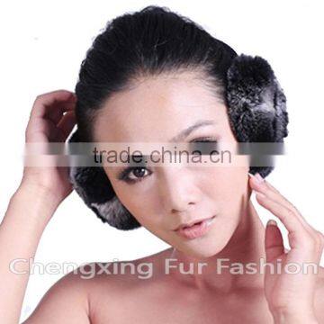 CX-EM-03R Fashion Ladies Genuine Rex Rabbit Fur Custom Fur Earmuffs photo-2