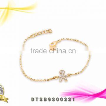 Lucky Boy Cz Studded Gold Fashion Bracelets