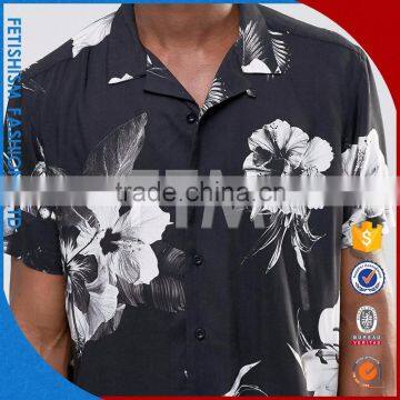 Cheapest Price OEM Service Wholesale Mens Black and White Printed Dress Shirts photo-3