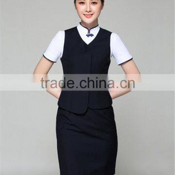 Juqian ODM/OEM Formal Airline Stewardess Uniform Black Air Hostess Uniform for Air Hostess Costume photo-3