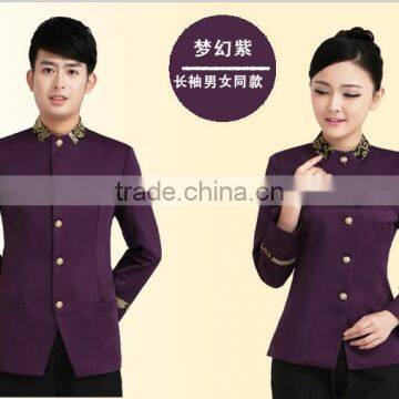 Juqian Custom Elegant High Quality Fashion Waiter and Waitress Reception Hotel Uniform for Autumn Winter photo-3