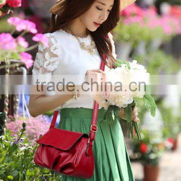 PU Leather Shoulder Bag Polyester Solid Long Handle Strap Shoulder Bag for Girls photo-4