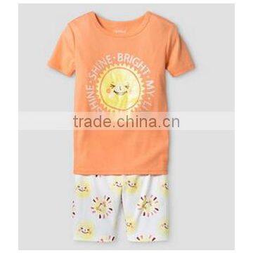 latest design boy orange smiley face patterned American market boys fashion set