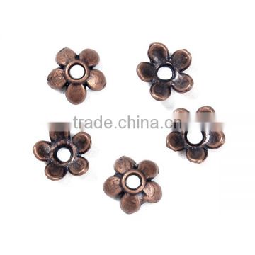 Cheap Wholesale Zinc Based Alloy Flower Antique Copper Beads Caps