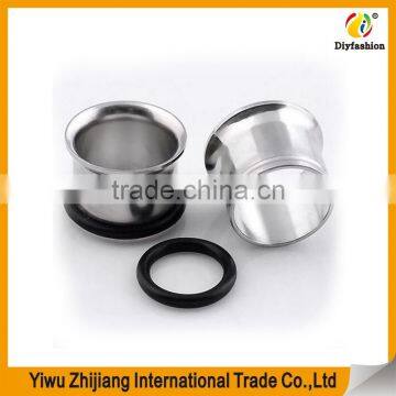 Mix-Color Gauges Set Stainless Steel Single Flared Ear Flesh Tunnels Plugs Stretcher Jewelry photo-4