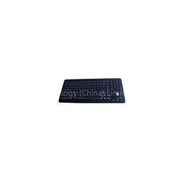 washable Illuminated USB Keyboard with trackball , Metal Kiosk Keyboard