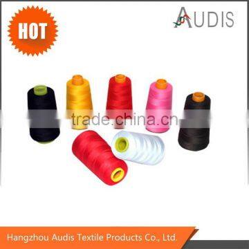 Dyed sewing threads polyester