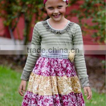 best price floral printed cotton children's boutique clothing