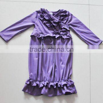 2016 Hot Fashion Mutil Ruffle Pearl Dresses Fall Winter Wear Cotton Newborn Baby Girl Gown photo-3