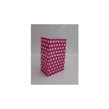 solid printed white kraft paper bag-dots