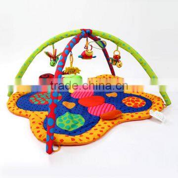 Wholesale non-toxic butterfly style musical gym baby play mat M5082201