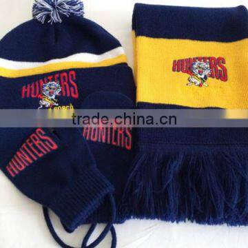 Wholesale Knitted Scarf Beanie and Glove Set