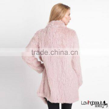 SJ018-02 100% Real Rabbit Animal Fur Shell Coats Both Side Furs photo-2