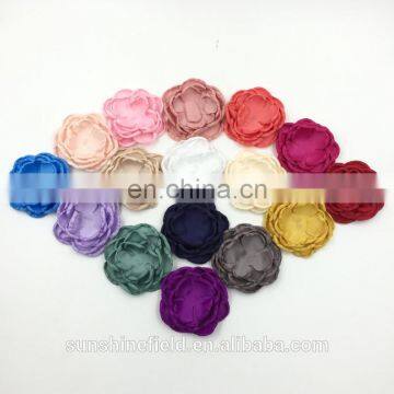 3inch Burned Layered Flower Unfinished Satin Flower Customize Flower No Rhinestone DIY Handwork