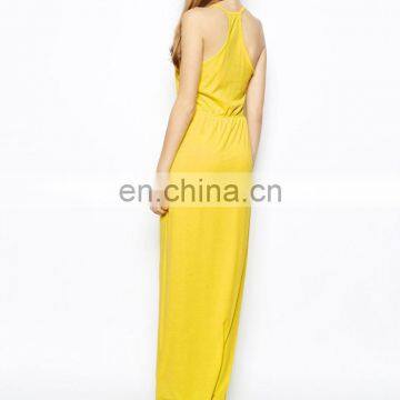 CHEFON Only Jersey Yellow Maxi Dress photo-3