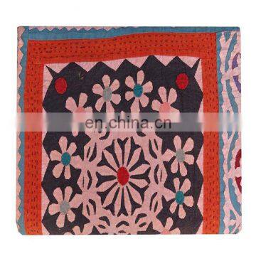 Indian Handmade Queen Size Floral Cut Work Quilt