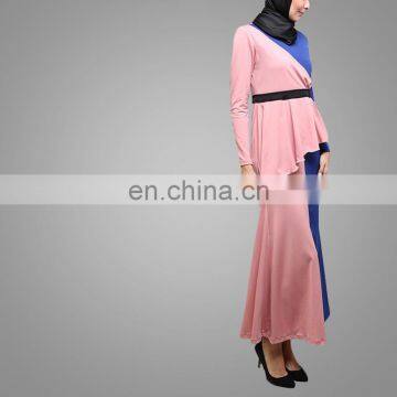 Malaysia Asymmetric Baju Kurung Ruffle Round Neckline Top Dress Two Pieces Clothes photo-2