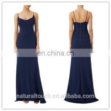 New Design Spaghetti straps Sexy Deep V-neck Ladies Gowns new long party evening dresses