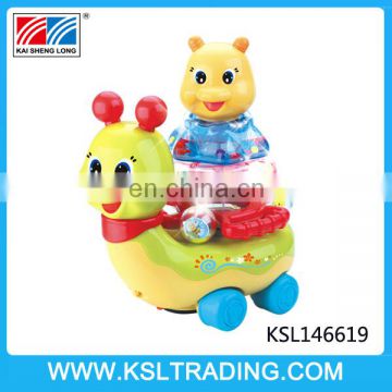 Stacking and flashing snail car electric toys for kids