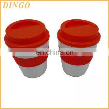 Best Selling Promotional Gift Plastic Coffee Mug With Lid and Coated With Silicone Jacket Customized Logo Printing photo-3