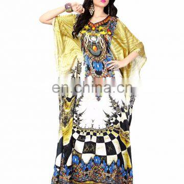 Satin Silk Digital Printed Straight Kurta / Party Wear Kaftan / Daily Wear DIgital Printed Kaftan For women (kaftans 2017)
