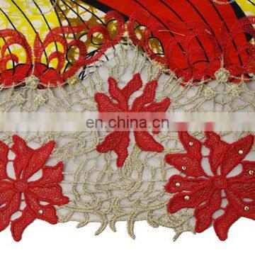 2016 Fashionbale African Ankara Mixed With French Net Lace for Women photo-3