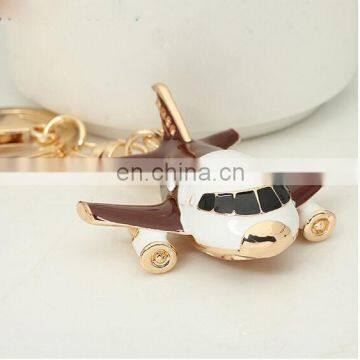 WHOLESALE PLANE WOMEN GIFT CTYSTAL AIRCRAFT KEYCHAIN