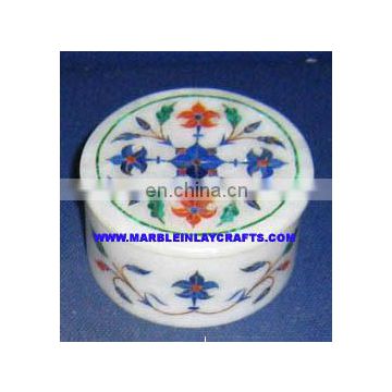 Inlay Marble Round Boxes