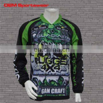 Sublimated sportswear long sleeve polyester t-shirts