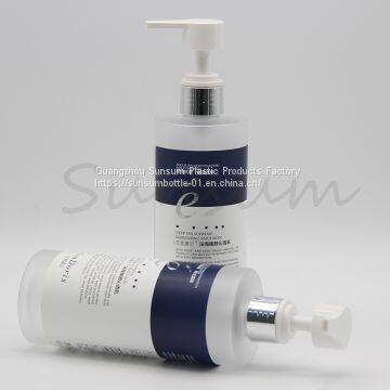 320ml Frosted Clear Plastic PET Shampoo and Shower Gel Bottle With Sliver Pump photo-5