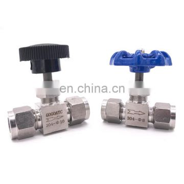 Needle valve Adjustable 4 6 8 10 12mm 1/8 1/4 3/8 1/2 inch hard tube SS304 Flow Control crane straight needle valve