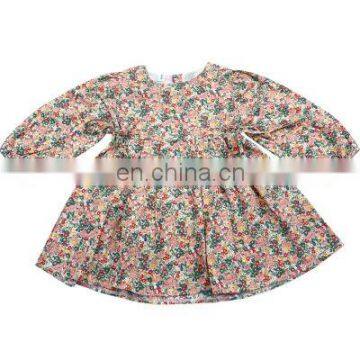 Pastoral floral autumn long-sleeved girl's dress, casual children's dress