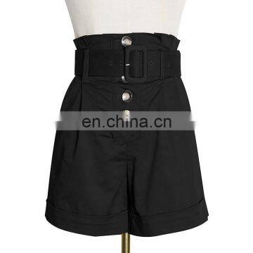 TWOTWINSTYLE Casual Loose Women Shorts High Waist With Sashes vintage Short Pants fashion