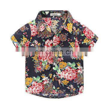 2019 Summer Kid Boys Clothes Flower Shirts + KIDS Denim Shorts 2PCS Baby Boys Gentleman Suit photo-3