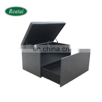 Reatai Home Furniture White PVC Fabric Change Fitting Room Folding Shoe Storage Visitor Bench Seat for Shoe Storage photo-2